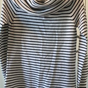 French Connection Striped Soft Cowl Turtleneck